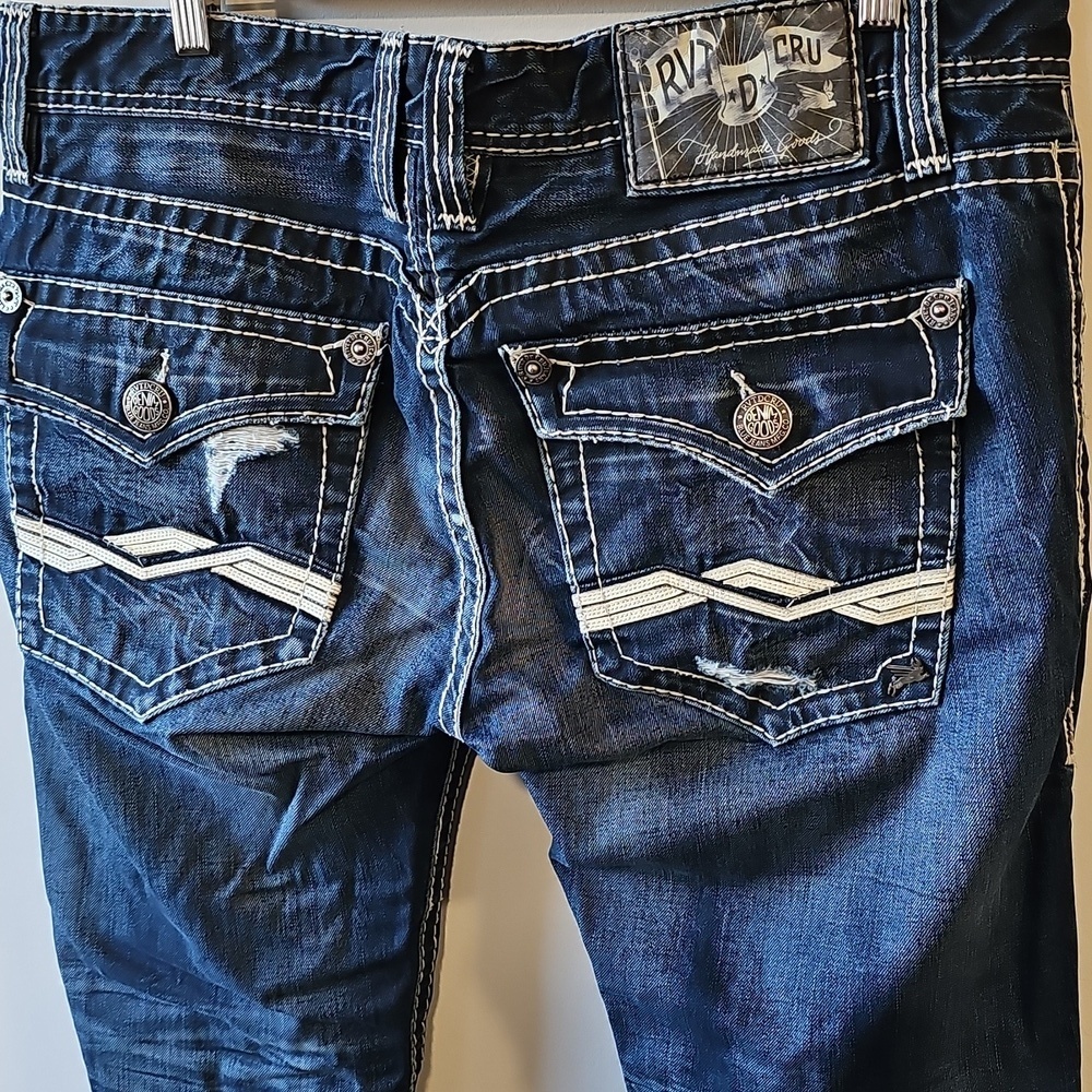 Rivet De Cru Andrew 36x32 Relaxed Straight Leg Dark Wash Jeans